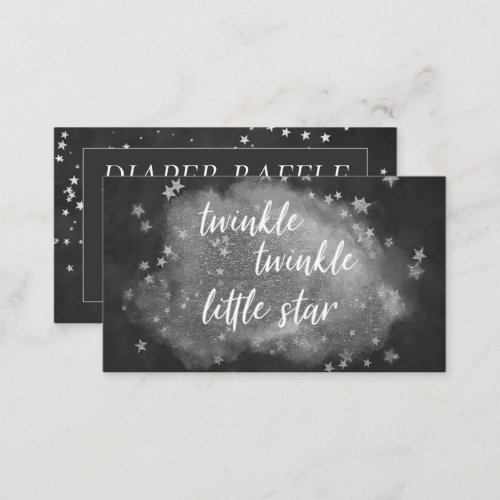 Twinkle Little Star  Monochrome Diaper Raffle Enclosure Card