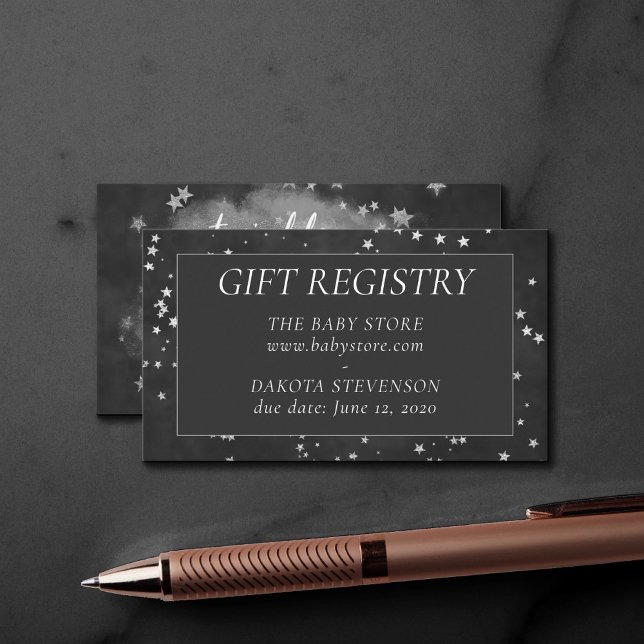 Twinkle Little Star | Monochrome Shower Registry Enclosure Card (Creator Uploaded)