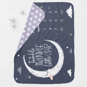 Twinkle little star moon baby age monthly photo blanket