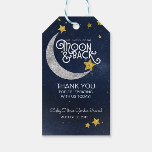Twinkle Little Star Moon  Back Thank You Gift Tags