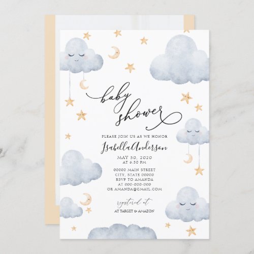 Twinkle Little Star Moon Blue Yellow Baby Shower  Invitation - Hello Baby Modern Plum Wine Color Foil Photo Invitation
Message me for any needed adjustments