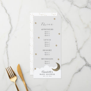 Twinkle Little Star Moon Gray Baby Shower Menu
