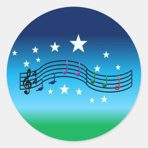 Twinkle Little Star Music Classic Round Sticker