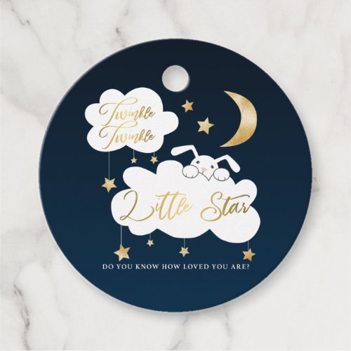 Twinkle Little Star Navy Bunny Favor Tags