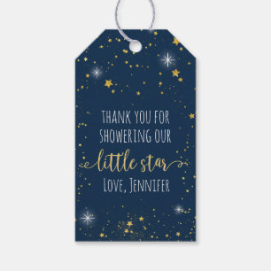 Twinkle Little Star Navy & Gold Baby Shower Gift Tags