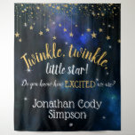 Twinkle Little Star Navy Gold Galaxy Baby Shower Tapestry at Zazzle