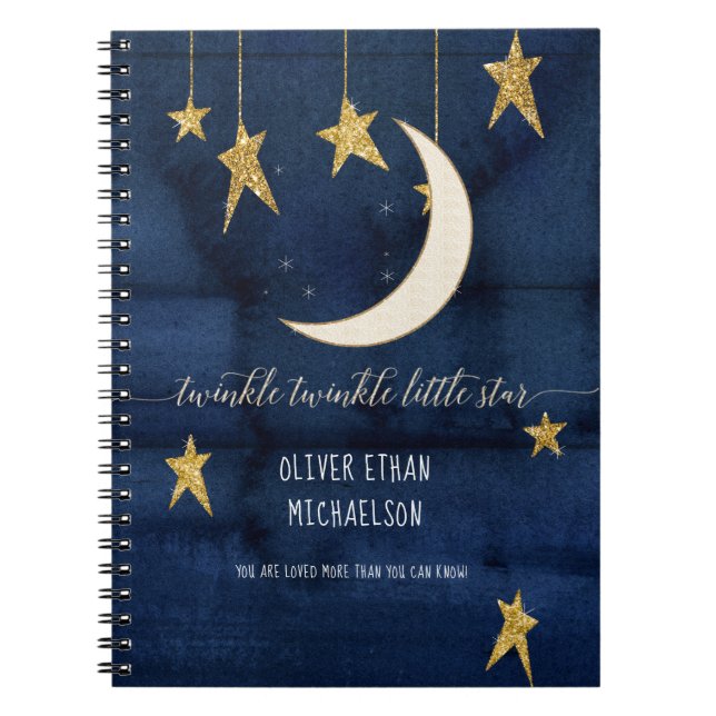 Twinkle Little Star Navy Guest Book Baby Shower (Front)