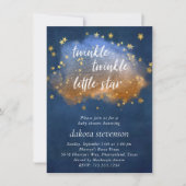 Twinkle Little Star | Neutral Blue Copper and Gold Invitation (Front)