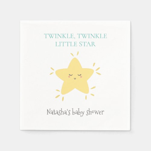 Twinkle Little Star Nursery Rhyme Baby Shower Napkins