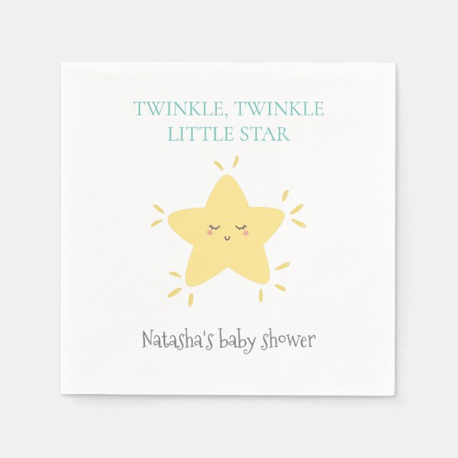 Twinkle Little Star Nursery Rhyme Baby Shower Napkins (Front)