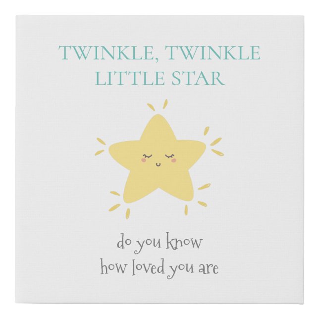 Twinkle Little Star Nursery Rhyme Cute Baby Faux Canvas Print (Front)