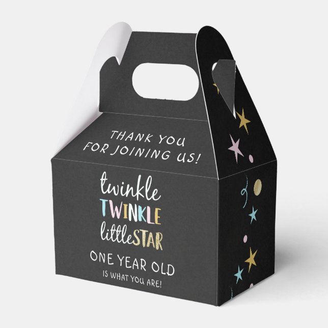 Twinkle Little Star One Year Old Is What You Are! Favor Boxes (Front Side)