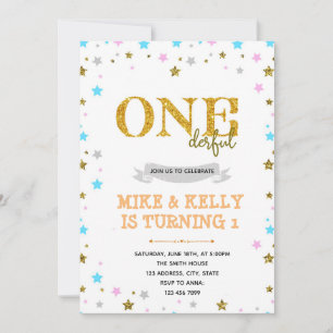 Twinkle little star onederful party invitation