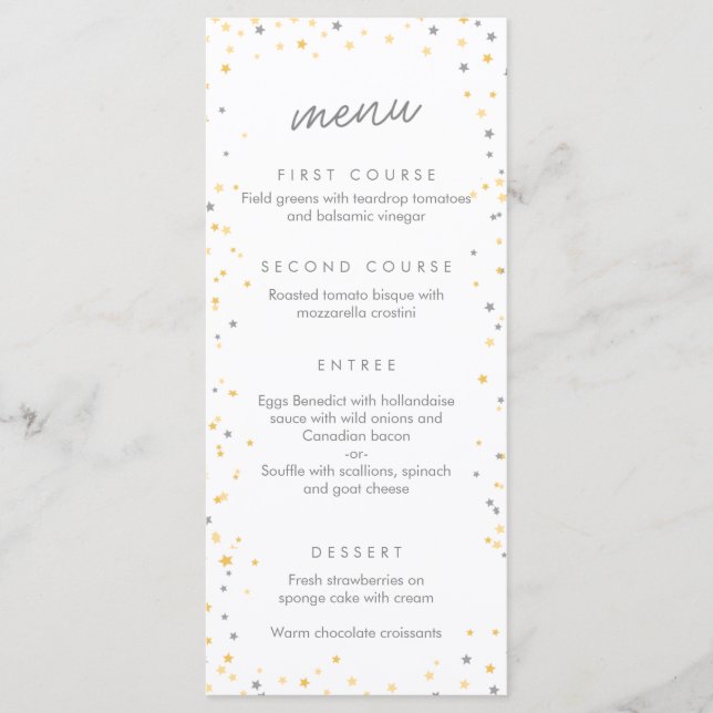 Twinkle Little Star Party / Shower Menu (Front)