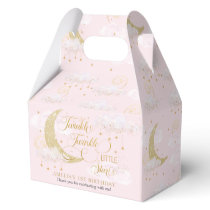 Twinkle Little Star Pastel Pink One 1st Birthday Favor Boxes