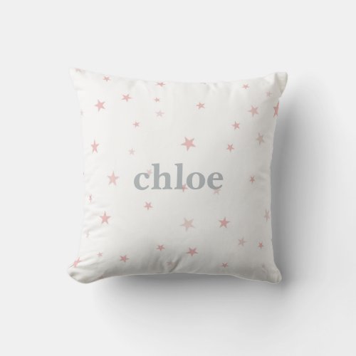 Twinkle Little Star Pink Baby Girl Nursery Throw Pillow