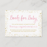 Twinkle Little Star Pink Baby Shower Book Request Enclosure Card