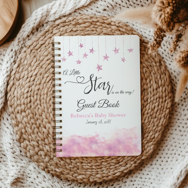 Twinkle Little Star Pink Baby Shower Guest Book (Creator Uploaded)