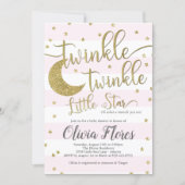 Twinkle Little Star Pink Baby Shower Invitation (Front)