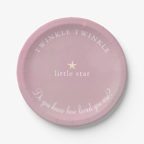 Twinkle Little Star Pink Baby Shower Paper Plates