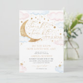 Twinkle Little Star Pink Blue Baby Shower Invitation (Standing Front)