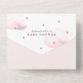 Twinkle Little Star Pink Book Baby Shower All In One Invitation (Back)
