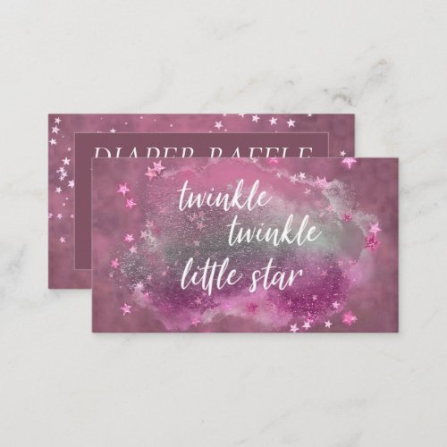 Twinkle Little Star  Pink Dark Gray Diaper Raffle Enclosure Card