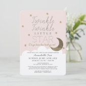 Twinkle Little Star Pink Drive-by Baby Shower Invitation (Standing Front)