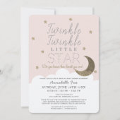 Twinkle Little Star Pink Drive-by Baby Shower Invitation (Front)