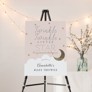 Twinkle Little Star Pink Girl Baby Shower Foam Board