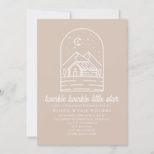 Twinkle Little Star Pink Girl Baby Shower Invitation