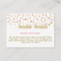 Twinkle Little Star Pink Gold Book Request Card