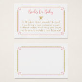 Twinkle Little Star Pink Gold Book Request Cards (Front & Back)