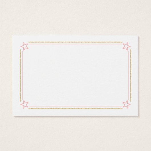 Twinkle Little Star Pink Gold Book Request Cards (Back)