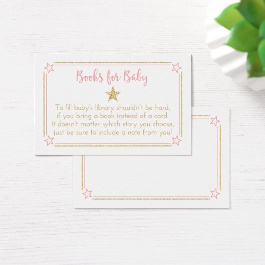 Twinkle Little Star Pink Gold Book Request Cards (Desk)