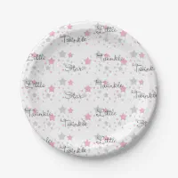 Pink and gray store paper plates