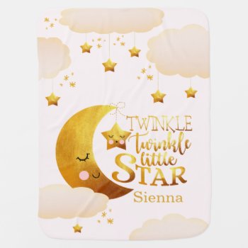 Twinkle Little Star Pink Personalized Baby Blanket by VisionsandVerses at Zazzle