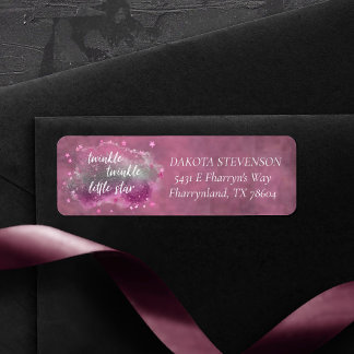 Twinkle Little Star | Pink Silver Gray Address Label