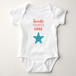 Twinkle Little Star Red & Blue Nautical Baby Bodysuit