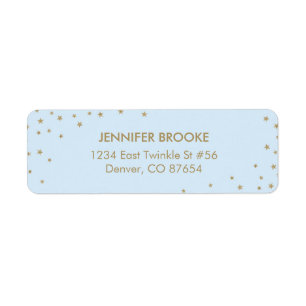 Twinkle Little Star Return Address Labels Blue