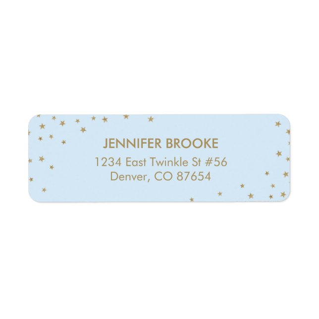 Twinkle Little Star Return Address Labels | Blue (Front)