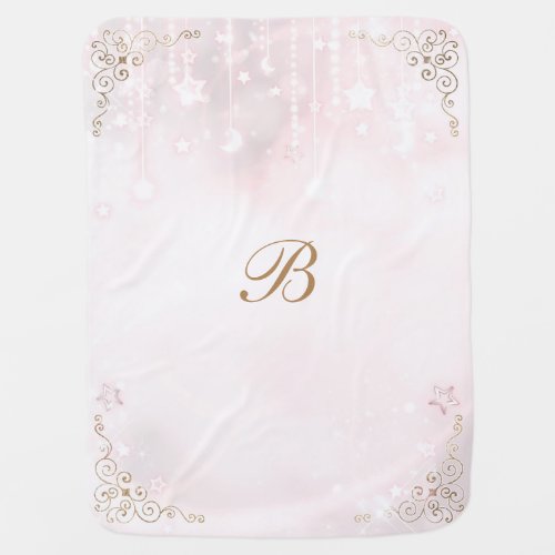 Twinkle little Star Rose Gold Celestial Glow Stars Baby Blanket