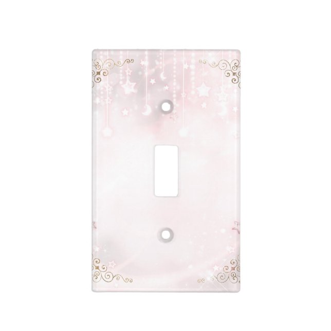 Twinkle little Star Rose Gold Celestial Glow Stars Light Switch Cover (Front)