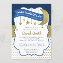 Twinkle Little Star Shower Invite, Faux Glitter Invitation