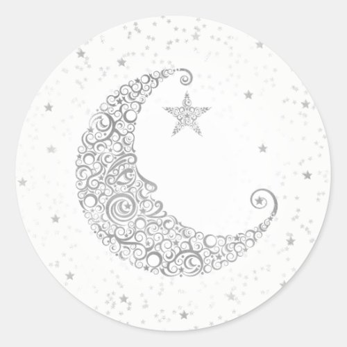 Twinkle Little Star Silver Moon Sticker