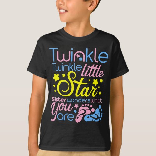 Twinkle Little Star Sister Wonders What You Are Ge T_Shirt