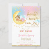 Twinkle Little Star Sleeping Baby Shower Girl  Inv Invitation (Front)
