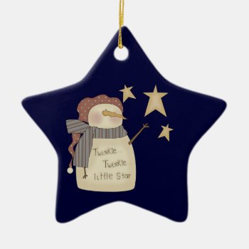Twinkle Little Star Snowman Christmas Ornament by christmas_tshirts at Zazzle
