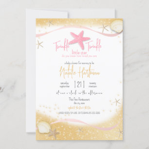 Twinkle Little Star Sparkle Starfish Invitation