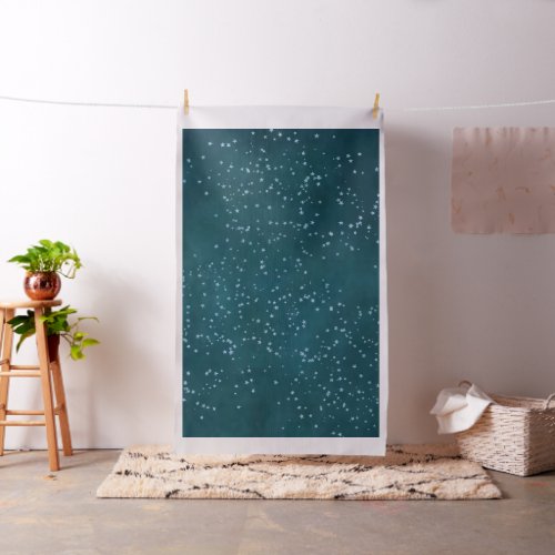 Twinkle Little Star  Sparkly Blue and Dark Teal Fabric